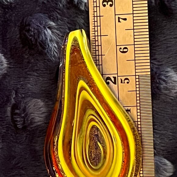 Lampwork & Dichroic Glass Teardrop Pendant - Picture 5 of 8